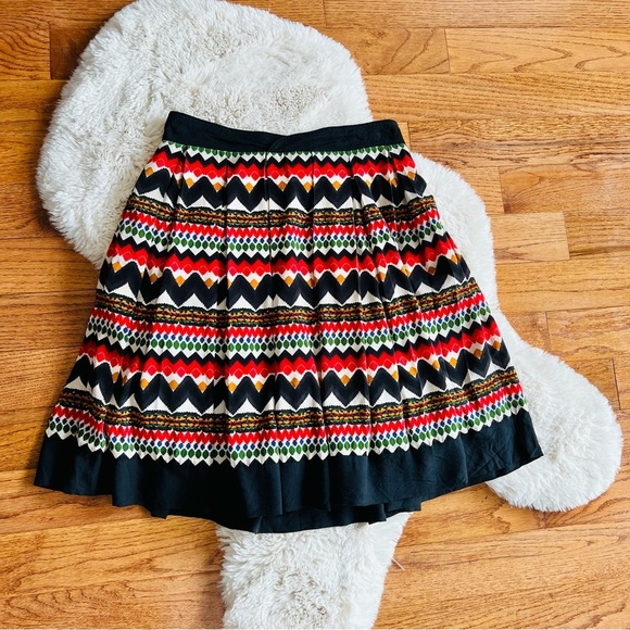 Anthropologie FEI Denpasar multicolor printed pleated lined skirt - Picture 3 of 6